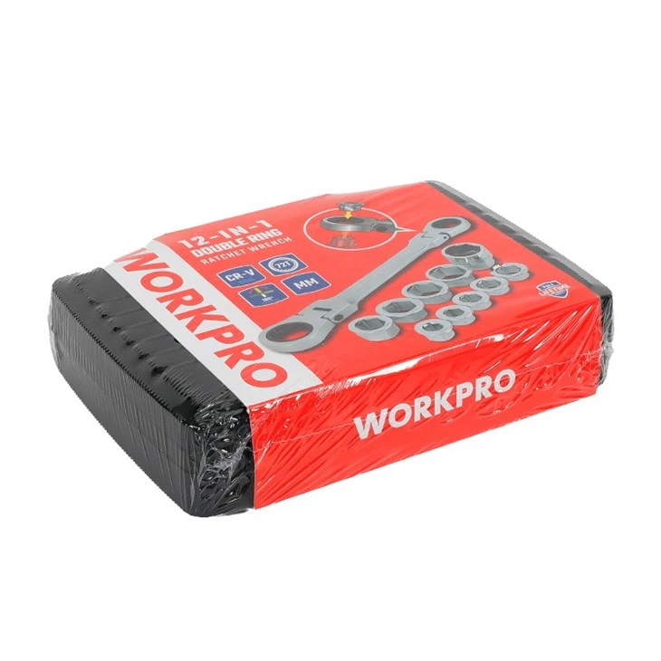 WORKPRO 11PCS DOUBLE RING AND DOUBLE FLEXIBLE RATCHET WRENCH TOOLBOX SET suppliers